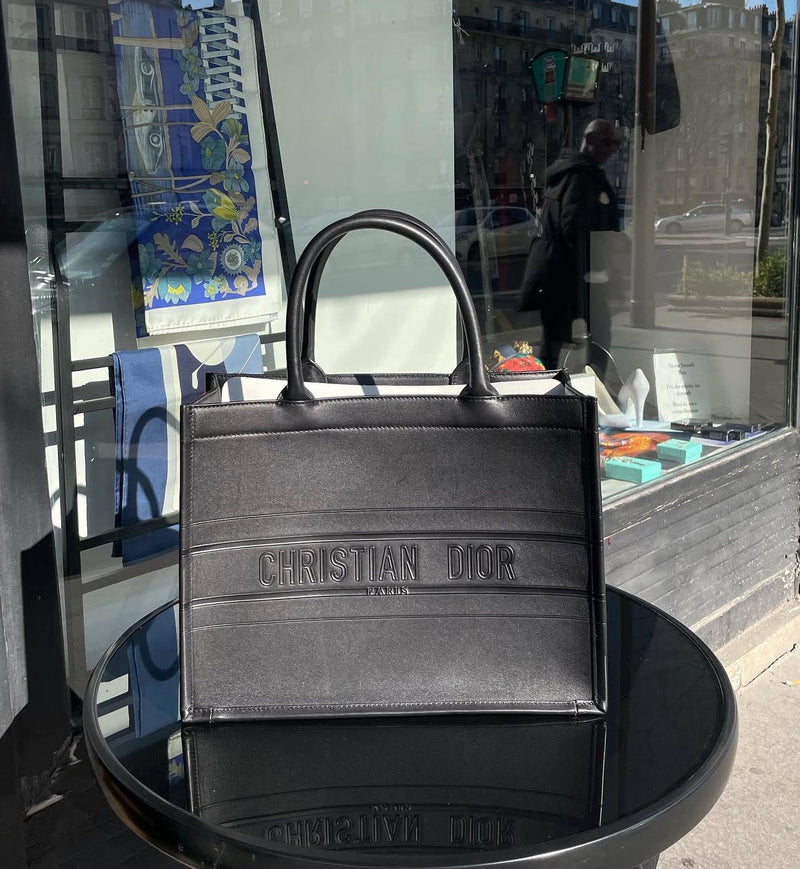 Tote Bag Christian Dior cuir noir