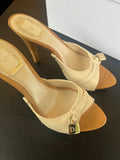 Sabots Dior vintage écru et bois