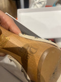 Sabots Dior vintage écru et bois