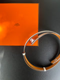 Ceinture Hermès blanche et argent neuve avec boîte et facture