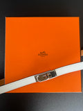 Ceinture Hermès blanche et argent neuve avec boîte et facture