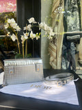 Pochette ceinture Dior « Montaigne » argent avec housse