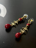 Boucles d'oreilles pendantes perles Chanel