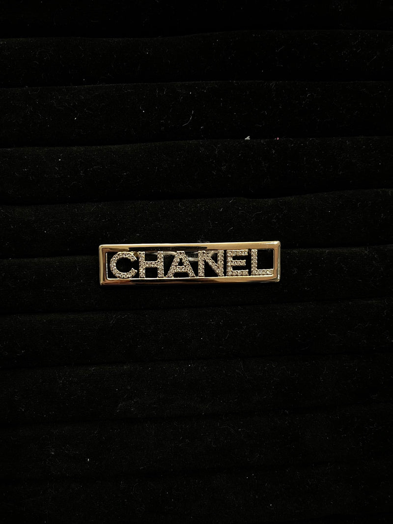 Broche rectangle à strass Chanel